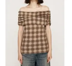 SLY STRETCH CUT OFF SHOULDER トップス