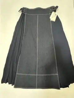 デニムプリーツスカート L 新品タグ付き