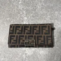 FENDI FF金具 マンマ ズッカ FF キャンバス レザー ブラウン - メルカリ