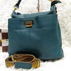 ATAO アタオ ウィークエンド ロゴ金具 ショルダーバッグ レザー 