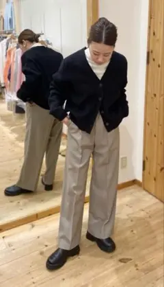 DONEEYU ドニーユ ウールライクツイルセミワイドパンツ