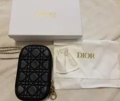 Dior レディディオール フォンホルダー カナージュ ラムスキン