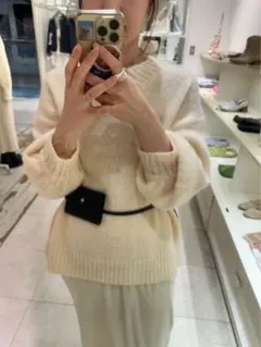 定価10450円　新品未開封　【mystic】モヘアライクベルトポーチ付きニット