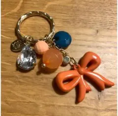 キーリング　チャーム　キーホルダー　ピンクリボン　大人ピンク