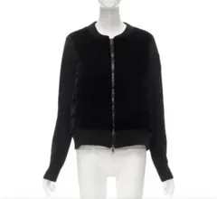 ブラック サイズXS モンクレール ハイブリッド ニット ダウン カーディガン