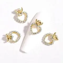 ハート クラウン リング メタル ネイル　パーツ 指輪 y2k　ゴールド