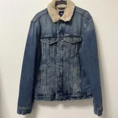 Gap ボア襟 デニムジャケット インディゴブルー