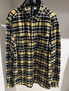 H&M DIVIDED ネルシャツ イエロー チェック柄 Mサイズ