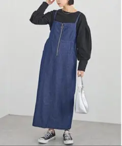 LAVEANGE フロントファスナーデニムワンピース 4L