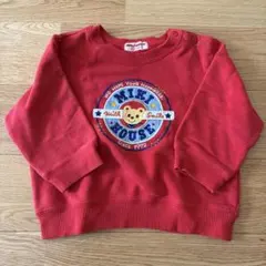 ミキハウス 赤 クマ刺繍 トレーナー