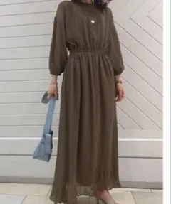 Mila Owen ランダムプリーツパフスリーブワンピース　Sサイズ