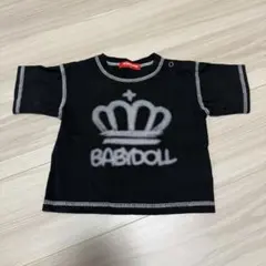 【美品】ベビードール　babydoll 半袖Tシャツ　80 モノクロ　ベビー服