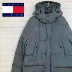 【防寒性抜群】TOMMY HILFIGER スリーブ刺繍ロゴ入ダウンジャケット