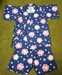 花柄甚平 110cm ネイビー