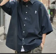 U.S. POLO ASSN 刺繍ロゴオーバーサイズ 半袖レギュラーカラーシャツ
