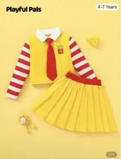 ハロウィン　コスプレ　マック　ポテト　女の子　3点セット　4Y