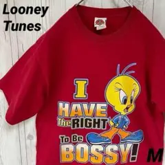 ルーニーテューンズ　半袖Ｔシャツ　デカプリント　トゥイーティー　レッド赤Ｍサイズ