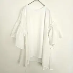 新品タグ付 LEPSIM レプシィム 異素材フリルチュニック ホワイト フリーのサムネイル