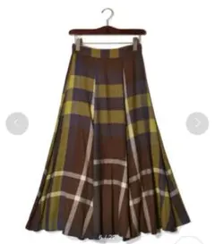 ②【AIC】BIGチェック・ロングスカートブラウン系秋冬