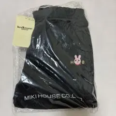 新品　HOT BISCUITSウサギ刺繍 裏毛　ブラック　長ズボン110