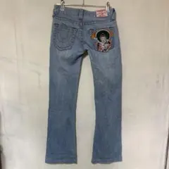 トゥルーレリジョン　y2k デニム　フレア　刺繍