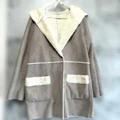 美品✨【ジーユー】GU ムートンタッチコート 裏起毛 ベージュ L