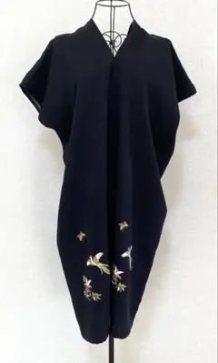 着物リメイク黒ワンピースチュニック