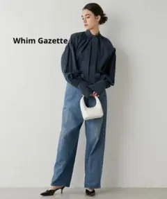 Whim Gazette ウィム ガゼット サテンワッシャーノースリーブブラウス