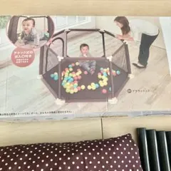 洗えるベビーサークル ブラウン・ドット