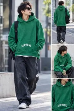 【Supreme】シュプリーム グリーン パーカー フーディー XL