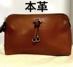 [新品]レディース本革ミニあおりショルダーバッグ茶