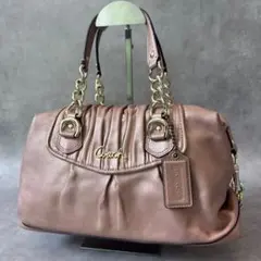 6280◯ COACH コーチ ショルダーバッグ ピンク レザー がま口 6280◯ COACH コーチ ショルダーバッグ ピンク レザー がま口 - メルカリ