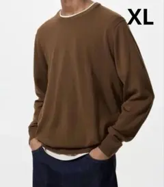 新品 未使用 ユニクロ メリノクルーネックセーター ブラウン XLサイズ