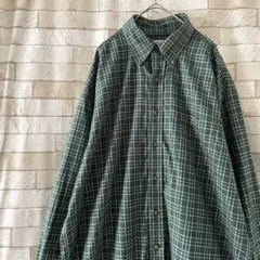 ブルックスブラザーズ BDシャツ 長袖 チェック柄 緑 白 紺 L