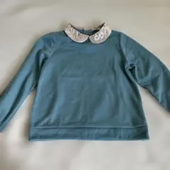 【未使用】刺繍襟 袖切り替え　長袖トップスのサムネイル