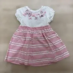 メゾピアノ mezzo piano ワンピース ピンク ボーダー