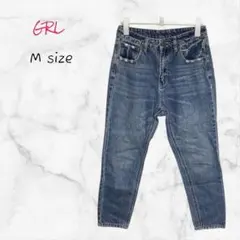 【普段使い】【ベーシック】GRL テーパードジーンズ デニム Mサイズ ブルー