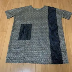 六角形模様着物地シルクリメイクワンピース