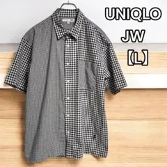 美品★ユニクロ JW コラボ 半袖シャツ ギンガムチェック シアサッカー L