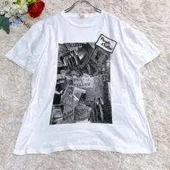 【パープル＆イエロー】フォトプリントTシャツ 白(L)半袖 カジュアルのサムネイル