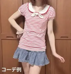 Leap Lippin 赤白ボーダー セーラー半袖Tシャツのサムネイル