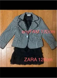 anyFAM ZARA キッズ　ギンガムチェックジャケット　リボンフリルスカート