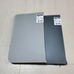 新品◇ セリア 6リングファスナーケース バインダー グレー ２色セット