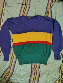 Polo by Ralph Lauren Vネックニット マルチカラー Lのサムネイル
