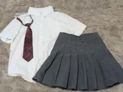 制服 ３点 セット 白シャツ スカート ネクタイ ★制服ディズニーなど♪ JK