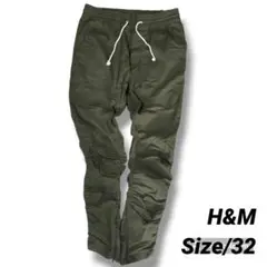 エイチアンドエム H&M サイドジップ パンツ ジョガーパンツ 32 緑のサムネイル