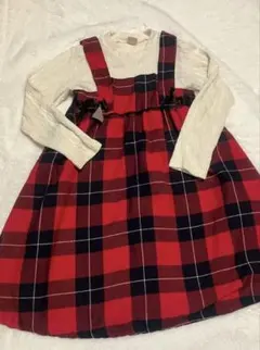 petit main チェック　ワンピース 130サイズ