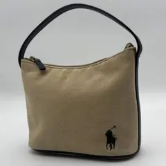 美品 ポロラルフローレン ショルダーバッグ キャンバス レザー
