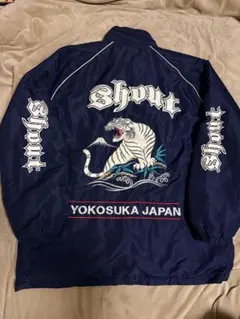 JUNGLESTOTM 虎刺繍スカジャン スーベニアジャケット ネイビー L