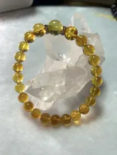232】ブルーアンバーハニーアンバー花型デザインブレスレット - メルカリ